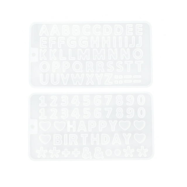 EeaseMX 2 moldes de silicona con forma de letras y números para hacer tú mismo, moldes de números del alfabeto, moldes de epoxi con números del alfabeto