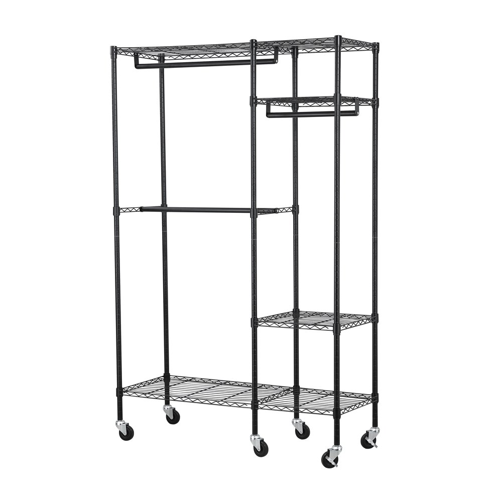 black garment rack
