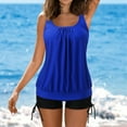 thumbnail image 2 of NOLDARES Women's Swimsuit Tankini Tummy Control Bathing Suits Two Piece Full Coverage Slim Swim Suits with High Waisted Bottom(A-Blue,XL), 2 of 8