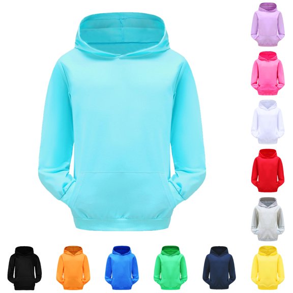 RMGVDSD Hoodies for Girls Solid Color Long Sleeve Warm Hoodie Pullover Tops Kids Hooded Sweatshirts Fall Winter Loose Fit Casual Hoodie Cute Party Wear 3-4 Years