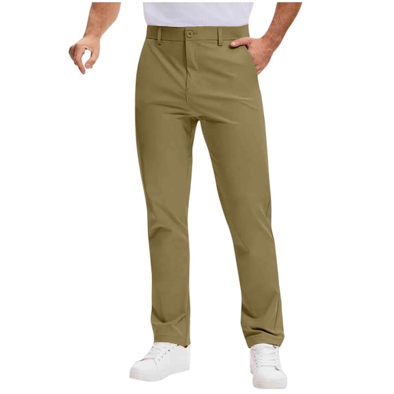 qucoqpe Mens Quickly-Dry Dress Pants Lightweight Breathable Outdoor Stretch Work Slacks Trousers
