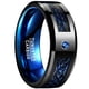 thumbnail image 3 of Stunning 8MM Wide Dragon Pattern Blue Carbon Fiber Men's Tungsten Ring - USA Size 7-14, 3 of 4