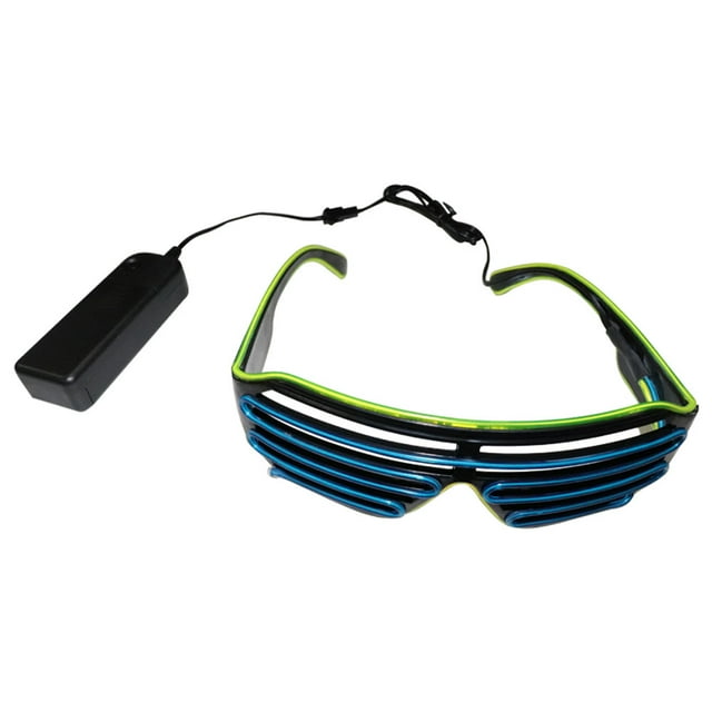Yeacher LED Glasses 15 Colors Optional Light Up El Wire Neon Rave Glasses Twinkle Glowing