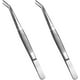 thumbnail image 1 of Pinzas de acero inoxidable, con punta curvada dentada Pinzas multiusos Pinzas para máquina de coser Pinzas para reparación artesanal (juego de 2 piezas) ShuxiuWang 1327537090397, 1 of 5