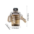 thumbnail image 3 of Portable Transparent Water Bottle - 16.9oz/500ml Square Water Bottle, Leakproof, with Straps, BPA Free - Ideal for Travel, Sports, Work, Office, 3 of 6