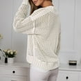 thumbnail image 2 of Sweaters for Women Knit Pullover Oversized Casual Cozy Autumn Outfit Women Fashion Casual Long Sleeve Knit Sweater Lightweight Color Matching Pullover Sweater Top, 2 of 9