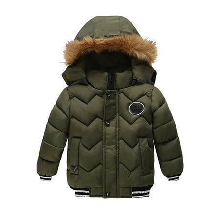 

Dadaria Toddler Winter Coat 18M-4T Toddler Kids Baby Boys Girls Winter Jacket Zipper Button Hooded Windproof Coat Green XL Toddler