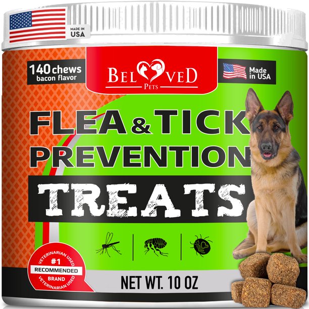 Flea and Tick Prevention Chewable Pills for Dogs (Bacon)