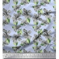 thumbnail image 1 of Soimoi Rayon Fabric Leopard Skin,Leaves & White Flower Floral Print Fabric by Yard 42 Inch Wide, 1 of 1