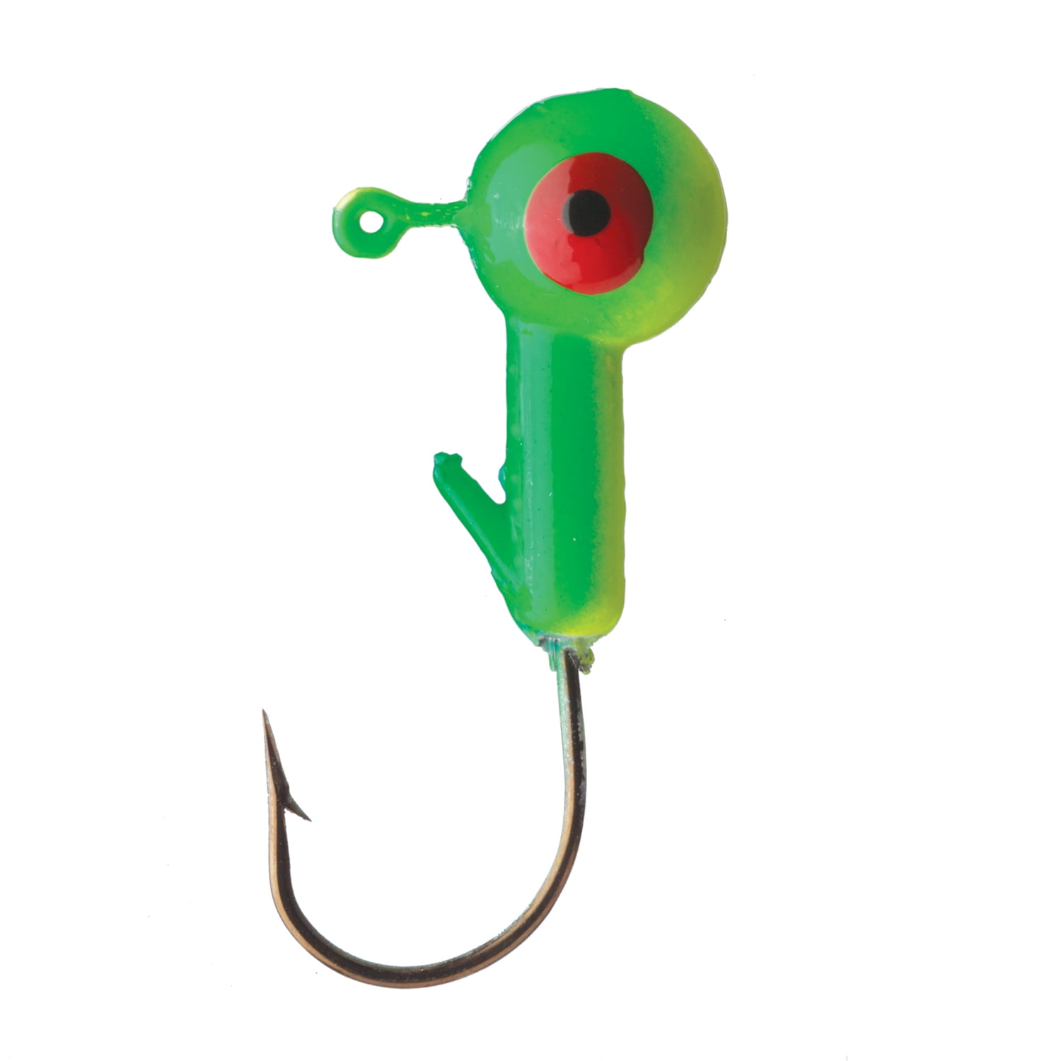(2 pack) Eagle Claw Ball Head Fishing Jig, Lime & Chartreuse with Red Eye, 1/8 oz., 10 Count