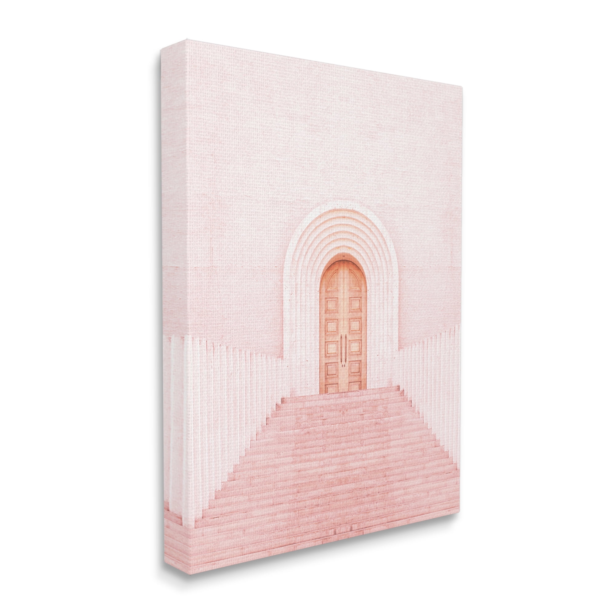 Stupell Industries Pink Door Architecture Travel & Places Photography Gallery Wrapped Canvas Art Print Wall Art, 16 x 20