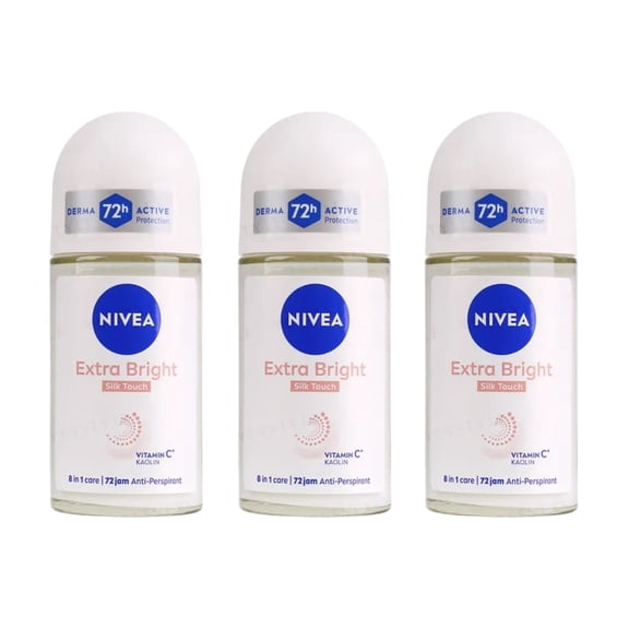 3 Pack - Nivea Deo Women Roll On Brightening Silk Touch - 25ml