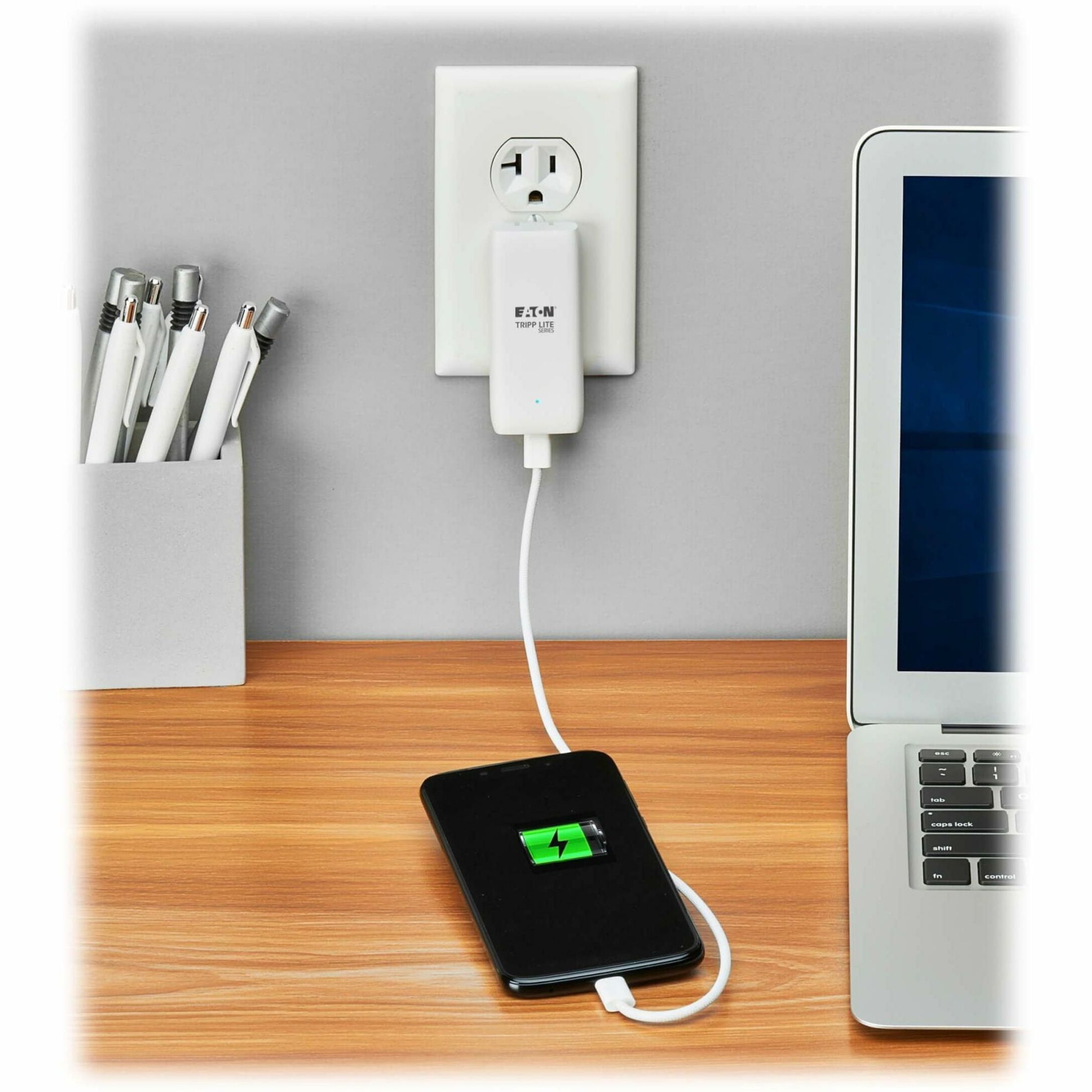 Eaton Tripp Lite Series Flat 1-Port USB-C Wall Charger - GaN Technology, 20W PD 3.0 Charging, White (u280-wf1-20c1-g)