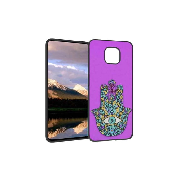 Purple-Hand-of-Hamsa-3 Phone Case, Degined for Moto G Power 2021 Case Men Women, Flexible Silicone Shockproof Case for Moto G Power 2021