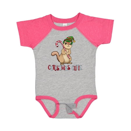 

Inktastic Christmas Cutie Chipmunk with Candy Cane Gift Baby Boy or Baby Girl Bodysuit