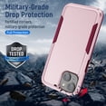 thumbnail image 5 of for iPhone 14 Plus Case, Phone Case Heavy Duty 2 in 1 Full Body Rugged Shockproof Hybrid Hard PC Soft TPU Bumper Drop Protective Girls Women Boy Men Covers for iPhone 14 Plus, Pink+Rose, 5 of 8