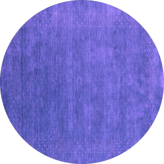 Ahgly Company Indoor Round Abstract Purple Contemporary Area Rugs, 7' Round