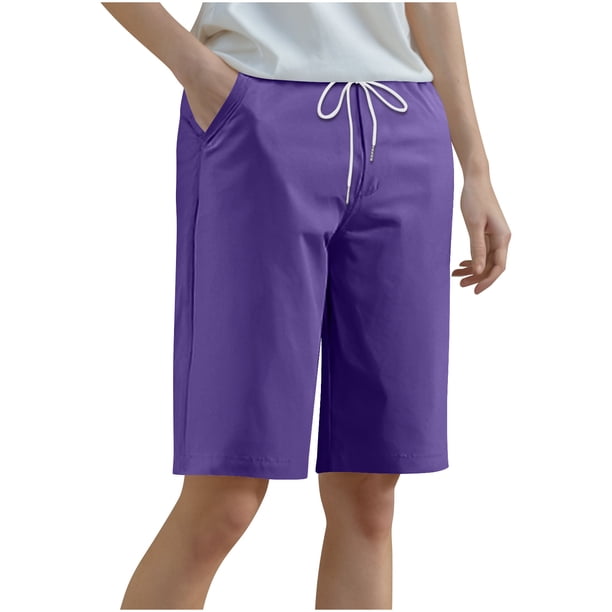 Pantalones Ligeros de Yoga para Mujeres de Cintura Alta Pantalones Cortos de Color Sólido, Uso Deportivo de Fitness Suave para Tenis Y Baile