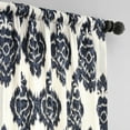 thumbnail image 4 of Ikat Blue Printed Cotton Curtain (1 Panel), Ikat Blue, 50W X 108L, 4 of 6