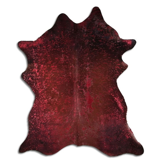 Nicety cowhide rugs for sale BURGUNDY METALLIC ON BROWN rug