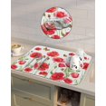 thumbnail image 4 of Red Poppy Flower Dish Drying Mat for Kitchen Counter, Super Absorbent Quick Dry Coffee Bar Mat Pad Thin Diatomaceous Sink Mat Non Slip Dish Drainer Mat 23.5x15.5 Summer Butterfly Watercolor Floral, 4 of 6
