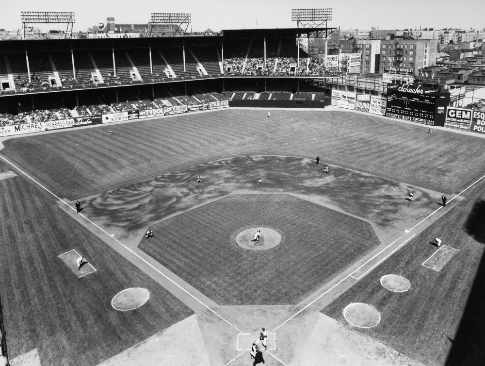 Baseball Game C1953. Naerial View Of Ebbets Field In Brooklyn New York