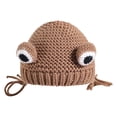 thumbnail image 2 of Novedad invierno rana sombrero capucha dibujos animados Cosplay Marrón Zulema Gorro de punto para niños, 2 of 6