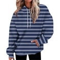 thumbnail image 1 of IMENGL Striped oversized plus size hoodie, Blue 4XL, Size M-5XL, 1 of 4