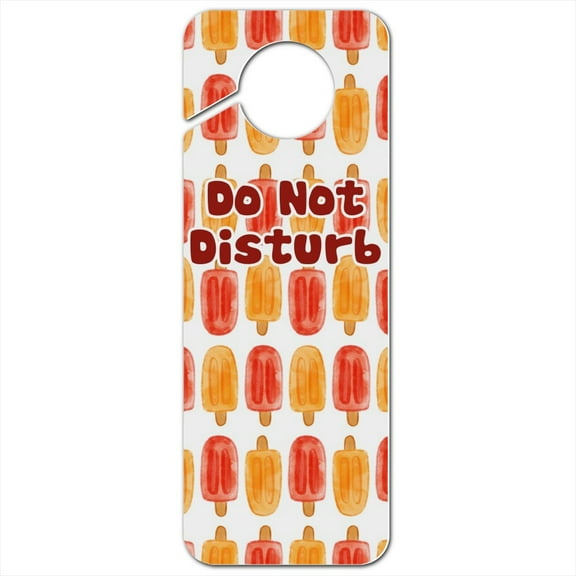 Watercolor Summer Popsicle Pattern Plastic Door Knob Hanger Sign