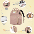 thumbnail image 6 of Diaper Bag Backpack, Multifunctional Baby Changing Bag with Insulated Milk Bottle Pocket & Stroller Strap, Large Capacity Travel Backpack with USB Charging Port, Baby Bags for Boys Girls(Pink), 6 of 7