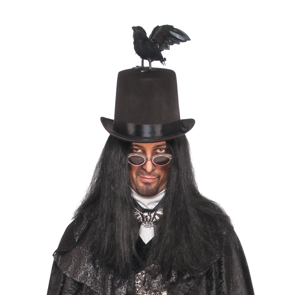 Raven Top Hat Men Gothic Grim Reaper 