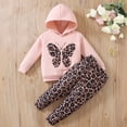 thumbnail image 6 of HCYSFG Cheetah Print Outfit Sets For Girls Leopard Print 2 Piece Tops Hooded Long Sleeve Butterfly Sweatshirt Jogger Pants Bottoms, 6 of 9
