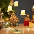 thumbnail image 4 of Fmbmuo TulipShaped Pillar Candle Holder Gold 2 Wick Iron Christmas/Valentine‘s Day Minimalist Candelabra Candlestick Decorations for Home/Fireplace Mantel Decor, 4 of 5