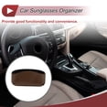 thumbnail image 3 of Estuche para Gafas de Sol de Coche Unique Bargains Soporte Universal para Gafas de Sol Cuero Sintético Suave Respaldo Adhesivo Marrón 18.8x3cm 1 Pcs, 3 of 7