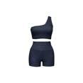 thumbnail image 4 of HBGVBA 2 Piece Yoga Outfits Set,Active Wear Suits for Women,Solid Color Yoga Tank Top Shorts Slim Fitted Casual Active Outfit Set, 4 of 5