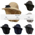 thumbnail image 4 of Jessboyy Men's Bucket Hats with Neck Protection Breathable Sun Hats with Solar Fan Outdoor Hiking Hat Summer Cooling Sun Hats with Neck Flap Gray, 4 of 10