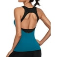 thumbnail image 3 of Women's Open Back Workout Tank Top with Built in Bra Athletic Yoga Running Shirt, 3 of 6