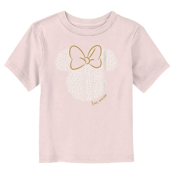 Toddler's Minnie Mouse Love Minnie Logo  Graphic Tee Light Pink 4T