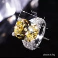 thumbnail image 2 of K-KED Women Romantic 925 Silver Square Ring Wedding Cubic Zircon Delicate Jewelry Sz 6-10-8, 2 of 6