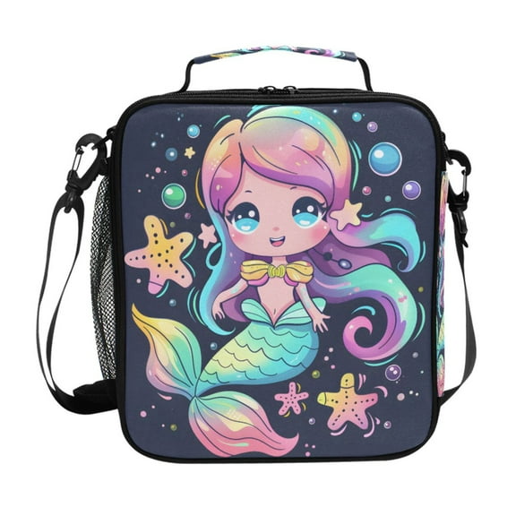 ALAZA Cute Magic Mermaid-1 Lunch Box Insulated Lunch Bag Reusable Thermal Cooler Tote School Picnic