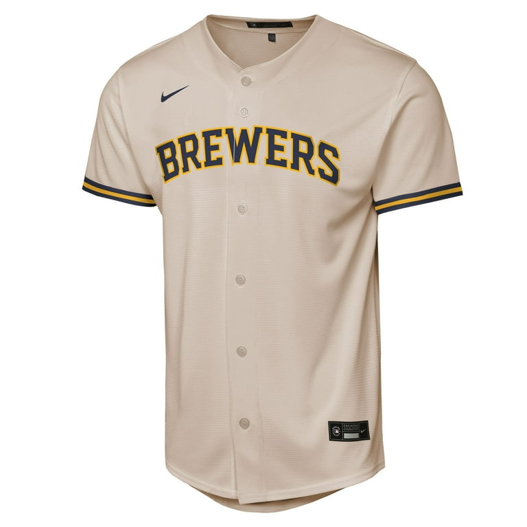 Youth Nike Rhys Hoskins Cream Milwaukee Brewers Home Replica