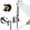 Chrome, variant on JONKEAN Bathtub Faucet Sprayer Attachment, Filtered Shower Head with 3 Modes, ON/Off Control, Includes 3 Adapters, Chrome