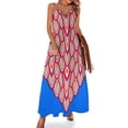 thumbnail image 1 of Vestido sin mangas inspirado en pavo real (azul carmesí y azul celeste) traje de festival vestido de mujer de verano 2024 Vestidos de verano para mujer, 1 of 7