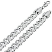 Sterling Silver 4.0mm Curb Cuban Link Chain Lobster Clasp (36 Inches)