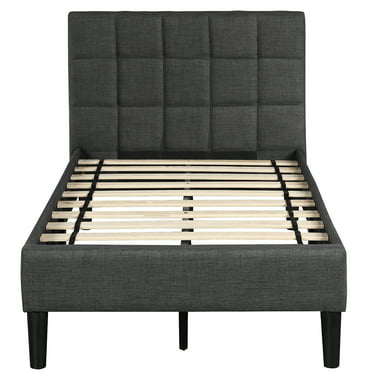 Sleep Master Upholstered Square, Blackstone Upholstered Square Stitched Platform Bed Gray King