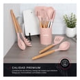 thumbnail image 4 of Juego de Utensilios de Cocina Silicona y Madera Accesorios para Cocinar, 12 pzas (Rosa), 4 of 7