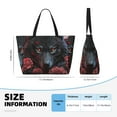 thumbnail image 5 of KLL Rose Full Moon Black Wolf Print Large Beach Tote Bag Women Waterproof Sandproof Zipper Beach Tote Bag for Pool Gym Grocery Travel with Wet Pocket, 5 of 7