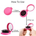 thumbnail image 3 of 4 Pcs Brosse à Cheveux de Poche avec Miroir, Brosse Ronde Pliable de Voyage, Mini Peigne à Cheveux, Peigne Compact Format Voyage, Peigne de Massage pour Cheveux pour Femmes et Filles, 3 of 7