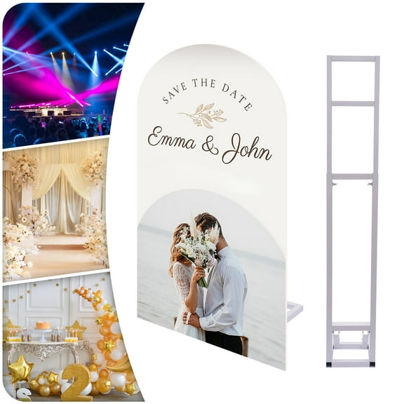 6.56ft White Wedding Party Arch Backdrop Stand Party Garden Flower Ballons Plants Rack Decor