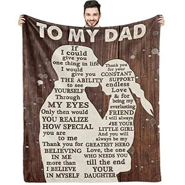 Regalo del día del padre, manta para papá de 120 * 150 cm, el mejor regalo para papá, regalo de papá con manta suave, regalo de cumpleaños para papá de hija hijo, regalo de manta para papá del día del padre oso de fresa Electrónica